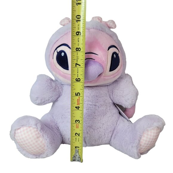 Disney Angel Plush Toy Purple Pink 12" Stitch Girlfriend Stuffed Gingham Bow NWT - Picture 11 of 11